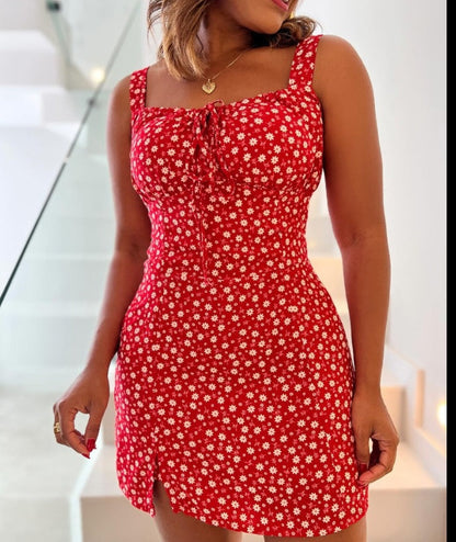 Women's Sleeveless Floral Print Straight-Leg Cropped Jumpsuit FitiqueFit