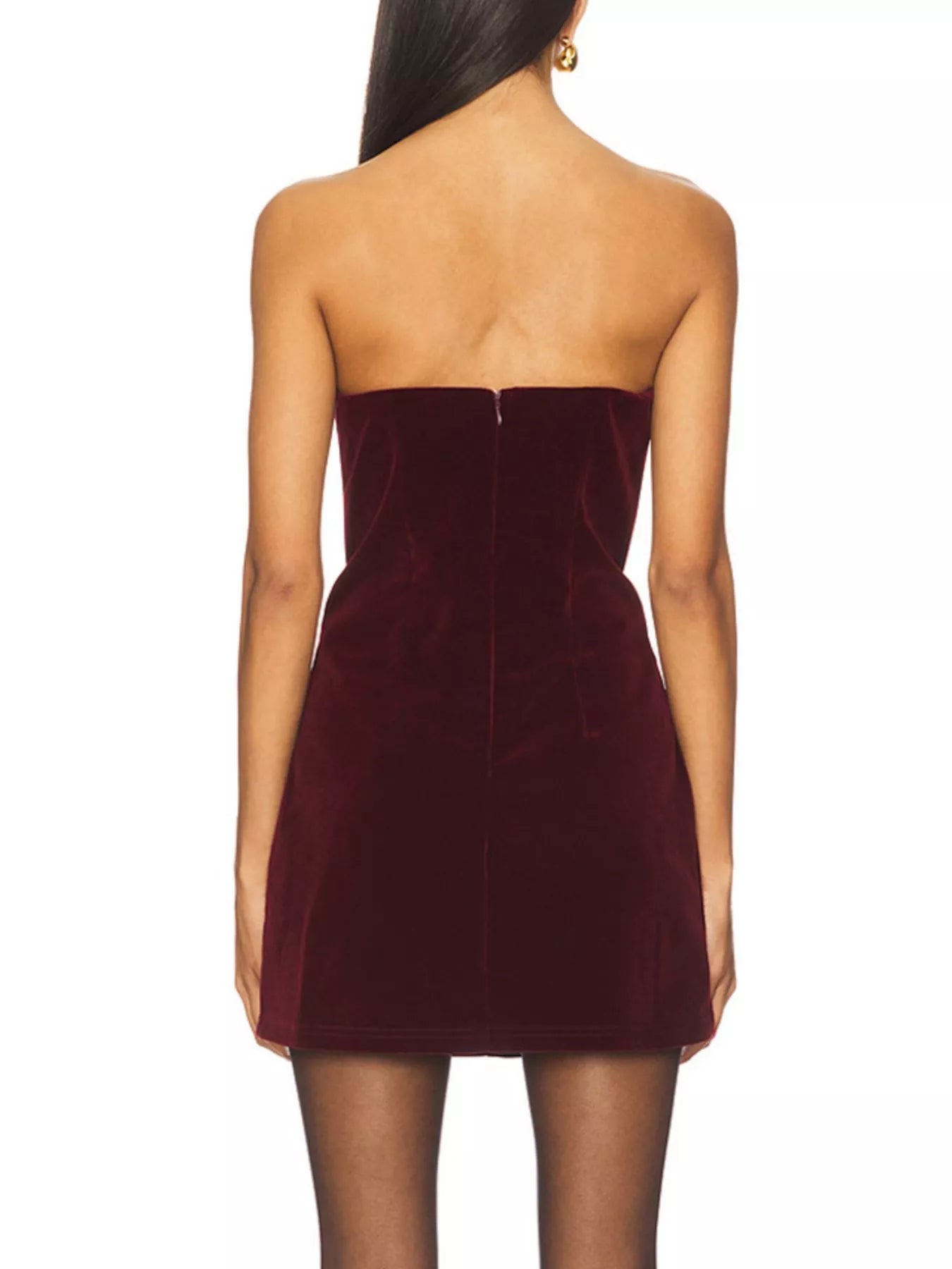 Heart Cutout Velvet Mini Dress New Era Fashion LLc
