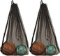 Heavy Duty Football Net Bag (10-12 Balls) Basketball Tennis Bag for Coaches Football Ball Bag Net Extra Large Mesh Drawstring Bag (Bar Strap No Pocket, 2)