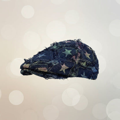 Colorful Plaid Star Distressed Beret — Korean Style Five-Pointed Hat FitiqueFit