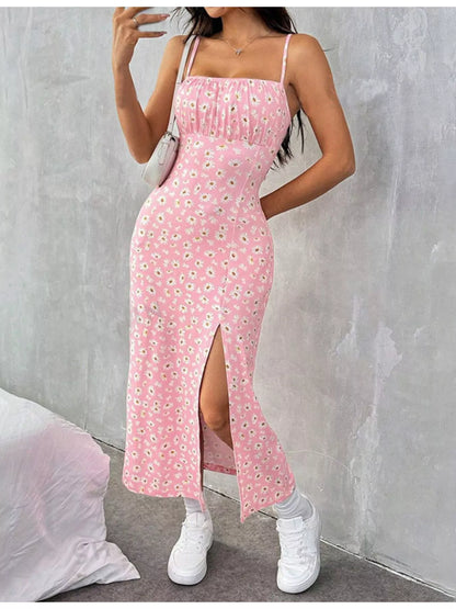 Slit Spaghetti Strap Midi Dress New Era Fashion LLc