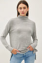 Be Cool Side Slit Mock Neck Long Sleeve Tunic Top New Era Fashion LLc
