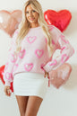 Valentine Heart Bubble Sleeve Baggy Sweater Shop Style & More | Fresh Looks, Everyday Deals & Free Shipping