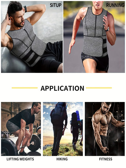 Men's Adjustable Compression Tank Top, Men's Waist Trainers NovaCart