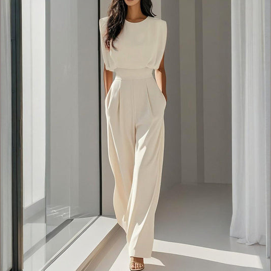Women’s wide-leg short sleeve jumpsuit FitiqueFit