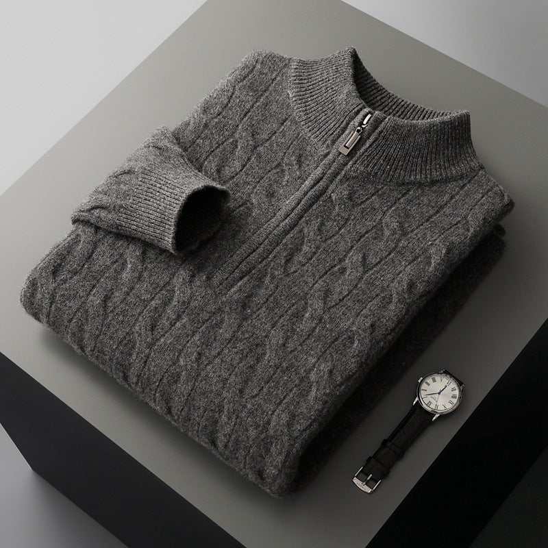 Jacquard Double-strand Thickened Long-sleeved Sweater Grayceful LLC