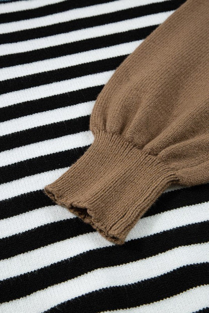 Stripe Colorblock Sleeve Ribbed Trim Sweater Shop Style & More | Fresh Looks, Everyday Deals & Free Shipping