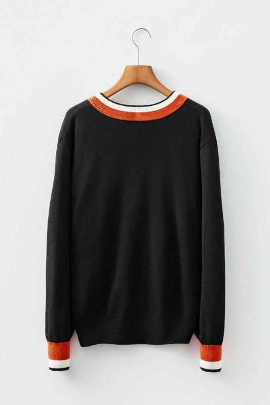 Scarlett Striped Trim Varsity Sweater Shop Style & More | Fresh Looks, Everyday Deals & Free Shipping
