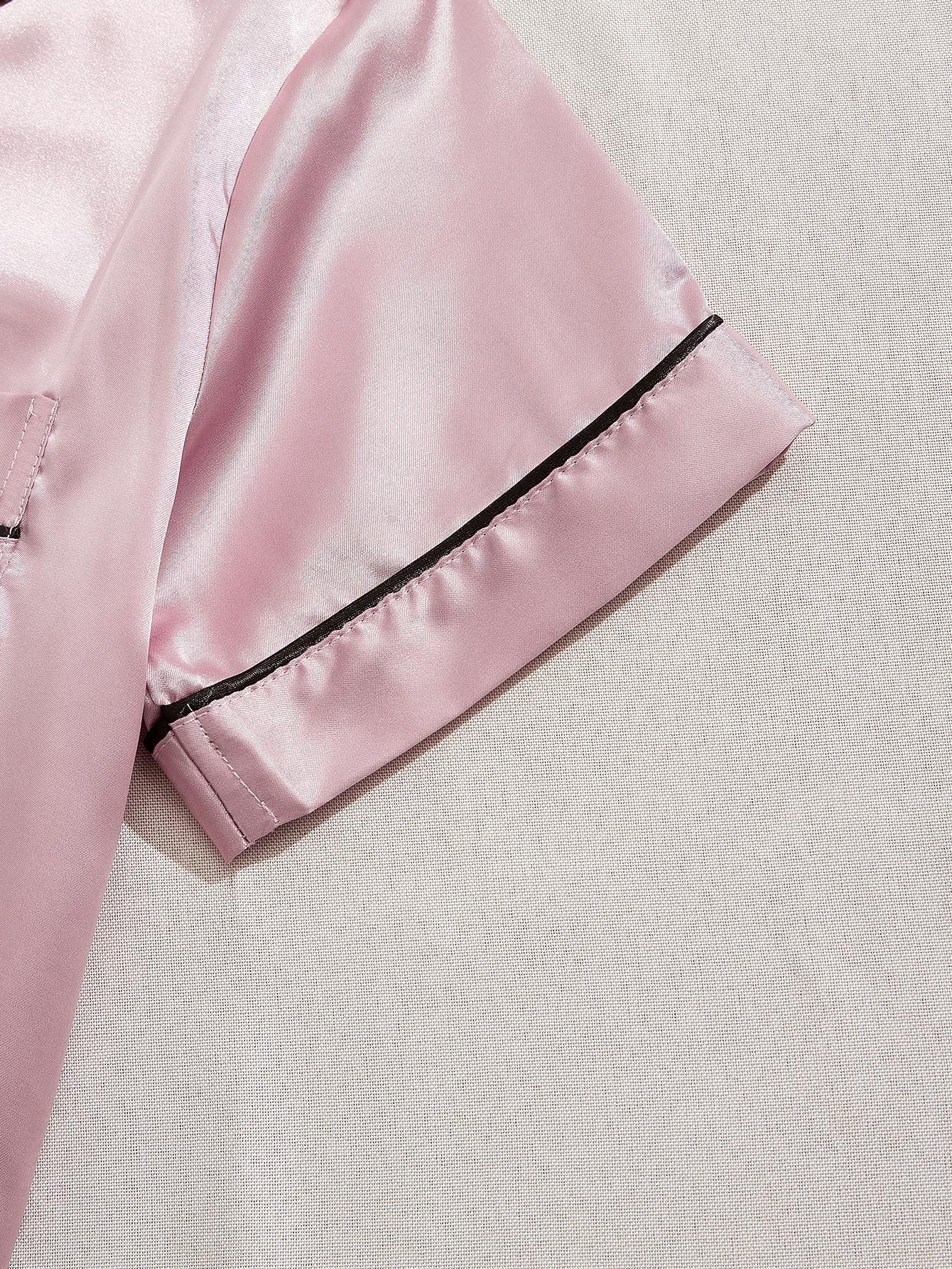[Three Suits] Multicolor Variety of Short-sleeved Shorts Solid Color Imitation Y Satin PJ Set Women's Two-piece Suit NovaCart