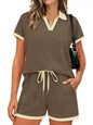 Polo Collar Short Sleeve Top and Shorts Set New Era Fashion LLc