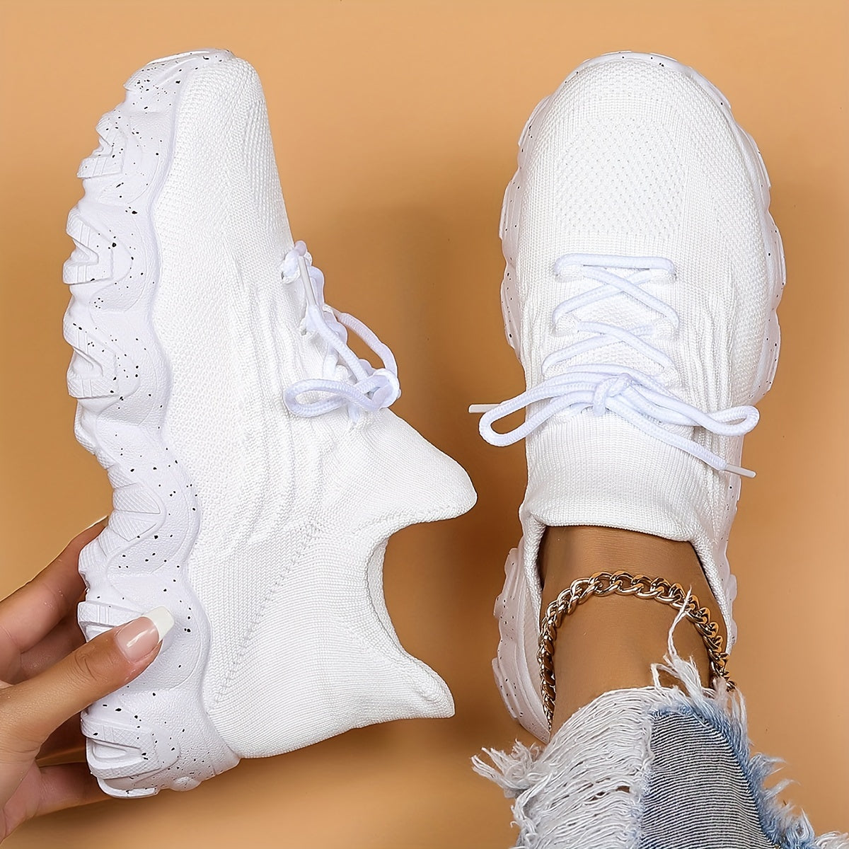 Women'S Plus Size Casual Sports Shoes | Lightweight Breathable Running Shoes, Fashionable Slip-On Style, Low Top, Round Toe, Fabric Upper and Insole, Rubber Sole NovaCart
