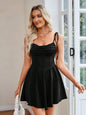 Women's Fashion Summer Solid Color Pleated Design Lace-Up Halter Dresses FitiqueFit