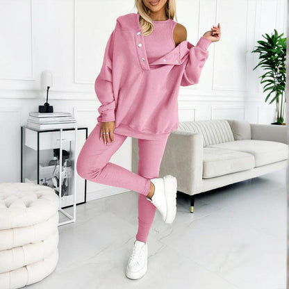 Women’s solid color three piece set FitiqueFit