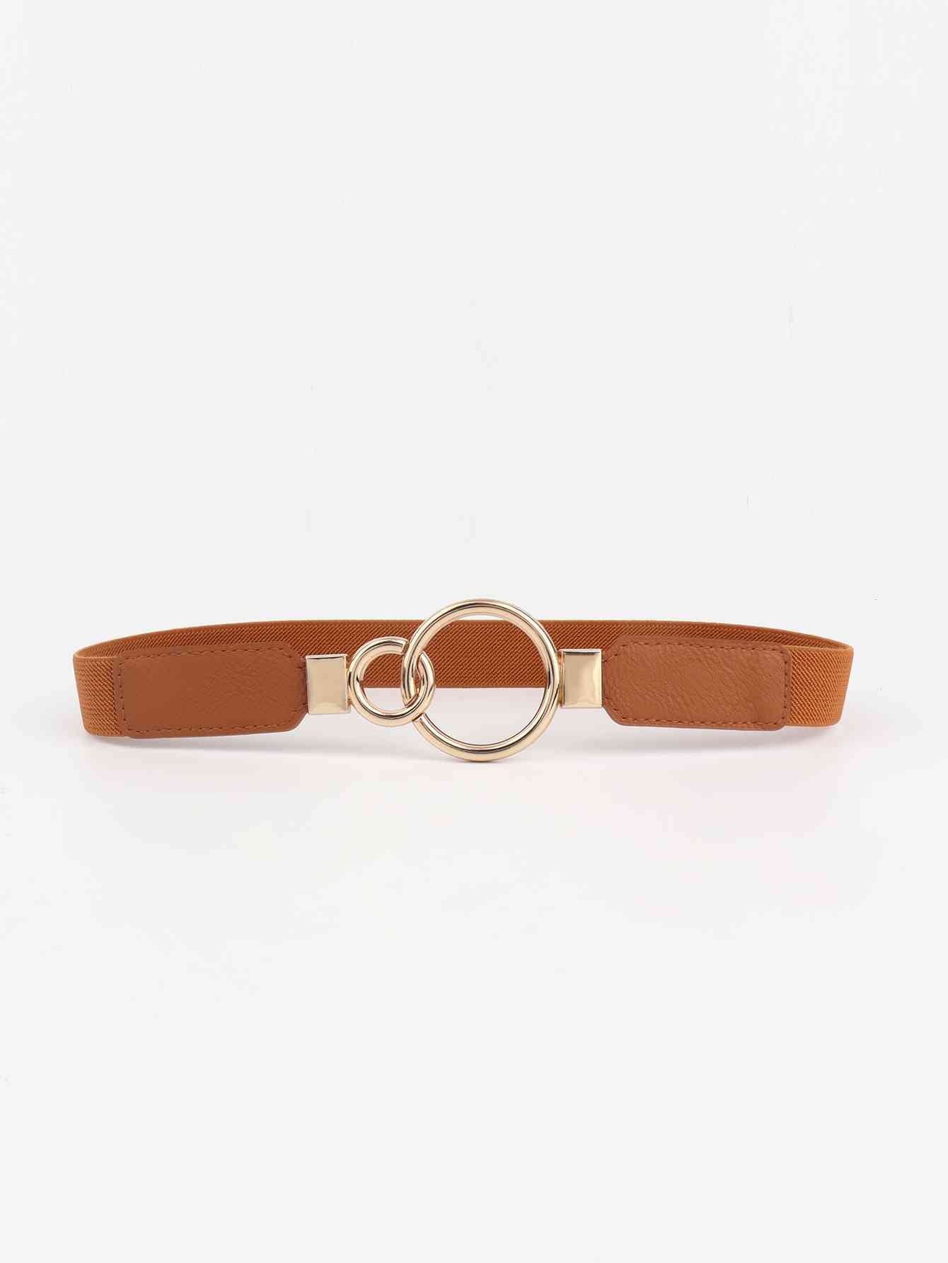 ElegantStyle Double Ring Buckle Elastic PU Belt – Adjustable Comfort Fit See size chart under “more details” The Fashion Celestial
