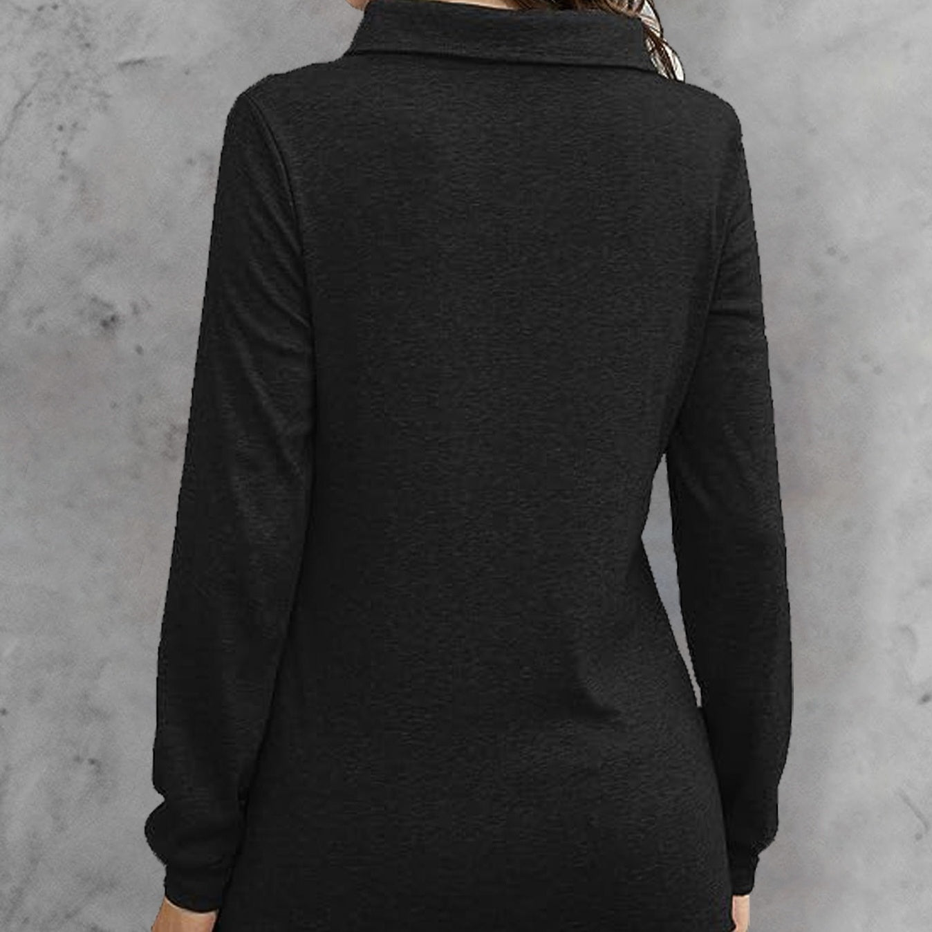 Women's Fashionable Long Sleeved Hood Collar Button Waist Top T-shirt FitiqueFit