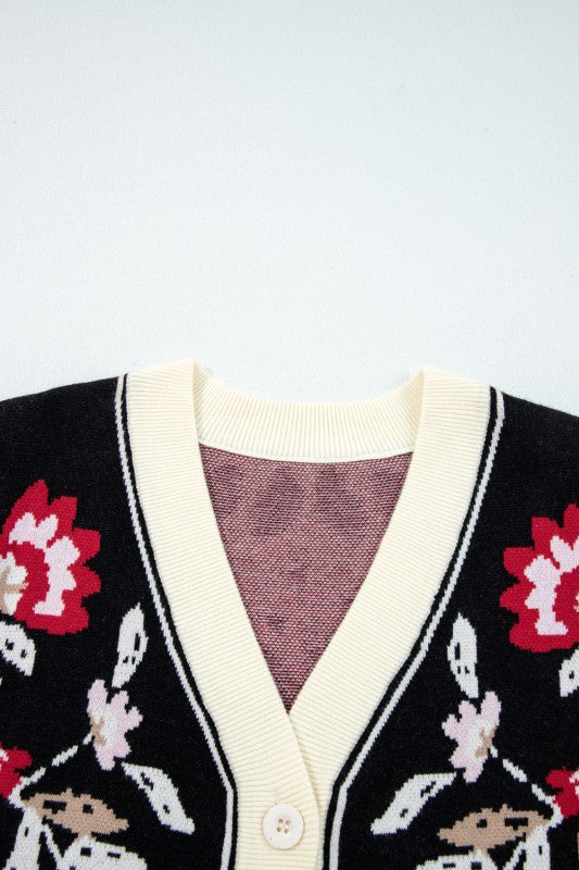 Floral Knit Button-Front V-Neck Cardigan Shop Style & More | Fresh Looks, Everyday Deals & Free Shipping