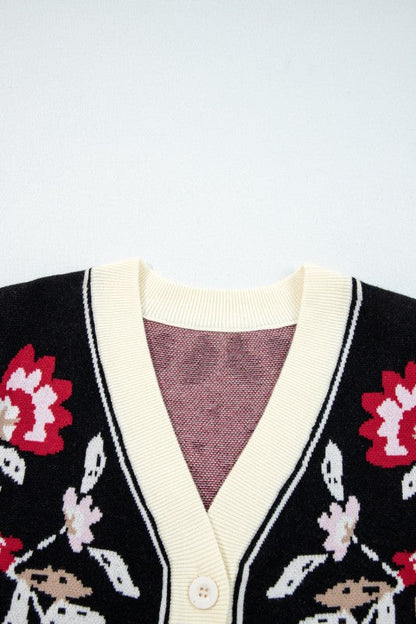 Floral Knit Button-Front V-Neck Cardigan Shop Style & More | Fresh Looks, Everyday Deals & Free Shipping