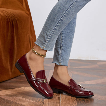 Women’s Patent Leather Square Toe Shoes FitiqueFit