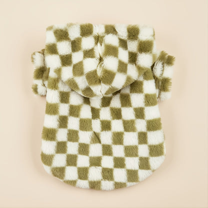 Winter Plaid Dog Sweater Warm Cat Hoodie For Cold Weather, Pet Apparel, For Small & Medium Dogs NovaCart