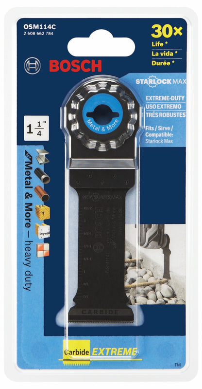 BOSCH OSM114C 1-1/4 In. StarlockMax® Oscillating Multi Tool Carbide Plunge Cut Blade VM Hardware