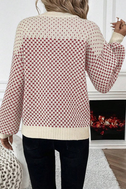 Dotted Colorblock Lantern Sleeve Sweater Shop Style & More | Fresh Looks, Everyday Deals & Free Shipping