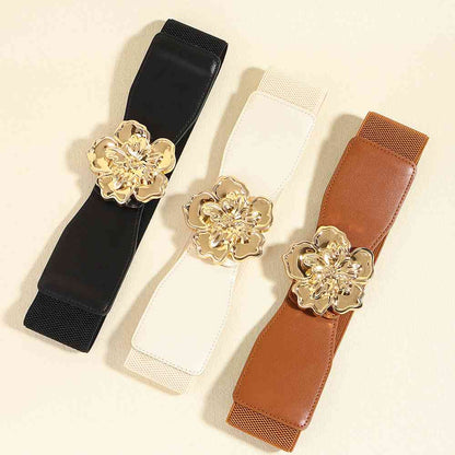 Flower Elegance Alloy Buckle Elastic Belt – Stylish Floral Design See size chart under “more details” The Fashion Celestial