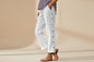 Cropped Pants With Decorative Buttons Along the Side Seams FitiqueFit