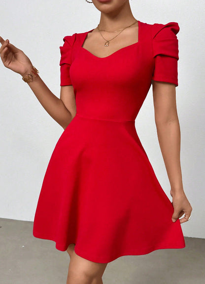 Women's Boat Neck High-Waist Mini Dress – Zipper Patchwork FitiqueFit