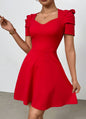 Women's Boat Neck High-Waist Mini Dress – Zipper Patchwork FitiqueFit