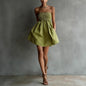 Women's Strapless Tube Mini Dress – Solid Color Elastic Waist FitiqueFit