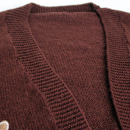 Gingerbread Man Knit Cardigan with Ribbed Cuffs FitiqueFit