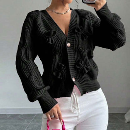 Women's Bow Cropped Cardigan FitiqueFit