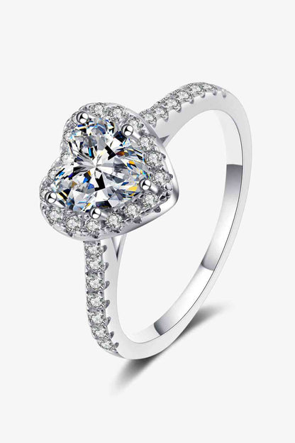 LuxeSpark 1 Carat Moissanite Heart-Shaped Ring – Timeless Elegance in Sterling Silver See size chart under “more details” The Fashion Celestial