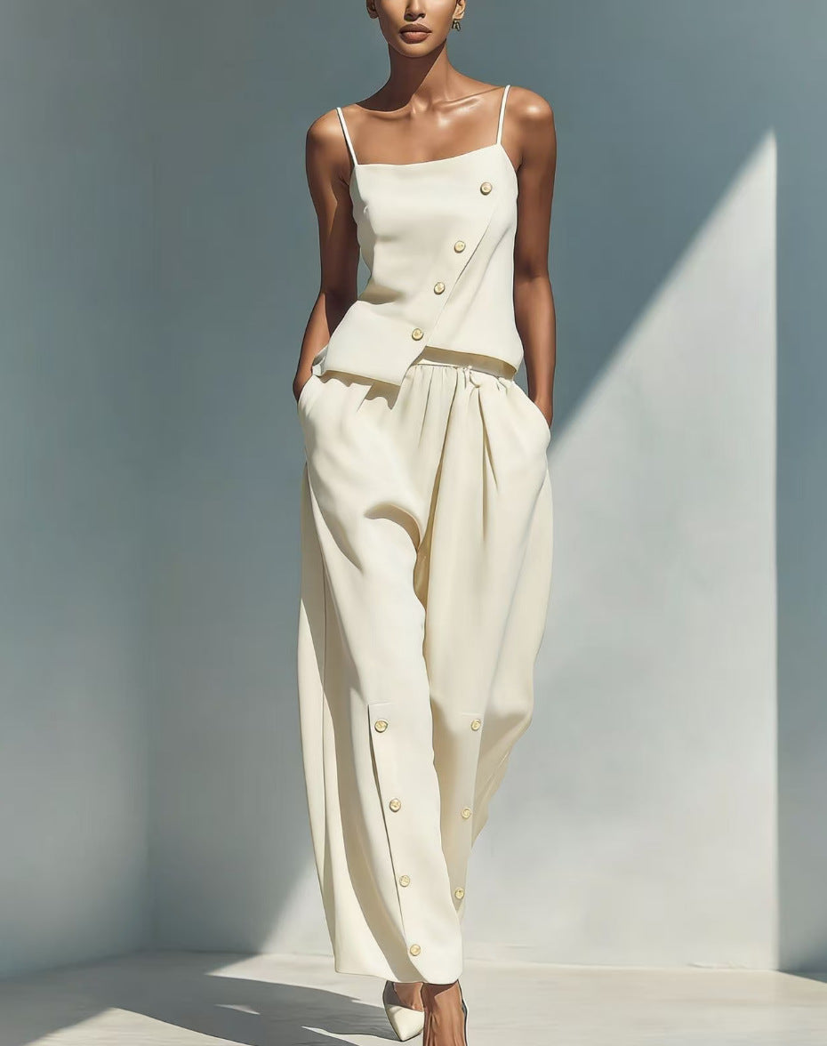 Women's Gold-Buckle Camisole & Pants Two-Piece Set FitiqueFit