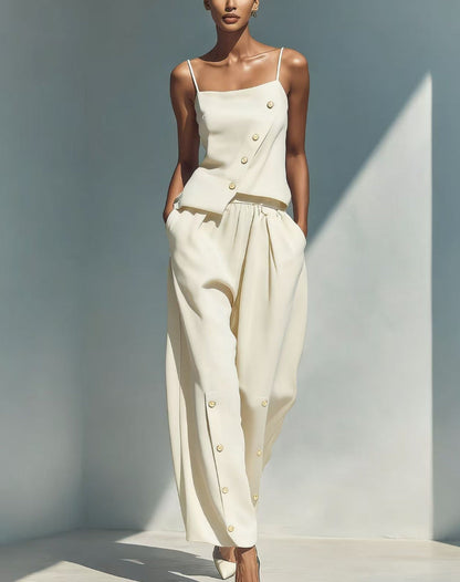 Women's Gold-Buckle Camisole & Pants Two-Piece Set FitiqueFit