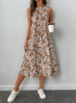 Floral Print A-Line Midi Dress with Pockets | Boho Vintage FitiqueFit
