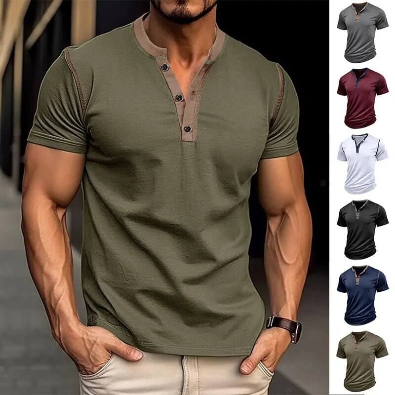 Men's Summer Polo Shirt with Button V-Neck, Short-sleeved SnagBag