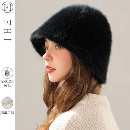 Women’s Real Rabbit Plush Hat – Big Head Circumference Warm Winter Hat FitiqueFit
