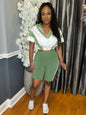 Short Zip-up Top Capri Pants Casual Sporty Two-piece Set New Era Fashion LLc