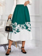 Floral Print A-Line Midi Skirt See size chart under “more details” The Fashion Celestial