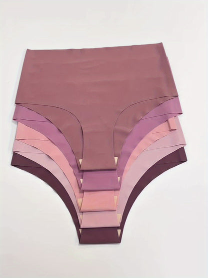 5-Pack Women's Solid Color Comfortable Breathable High-Waisted Briefs NovaCart