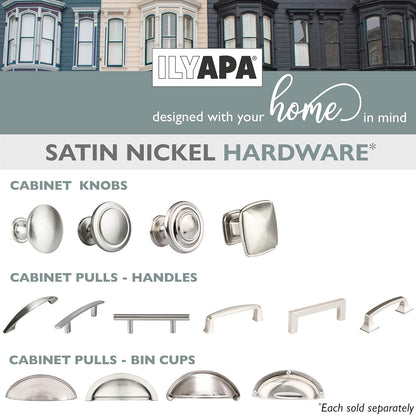 25 Pack Satin Nickel 1 1/14 Inch round Kitchen Cabinet Knobs, round Drawer Knob for Cabinets Dressers Drawers - Satin Nickel Kitchen Cabinet Hardware