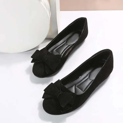 Women's Bow Flat Shoes Plus Size - Suede Casual Gommino SnagBag