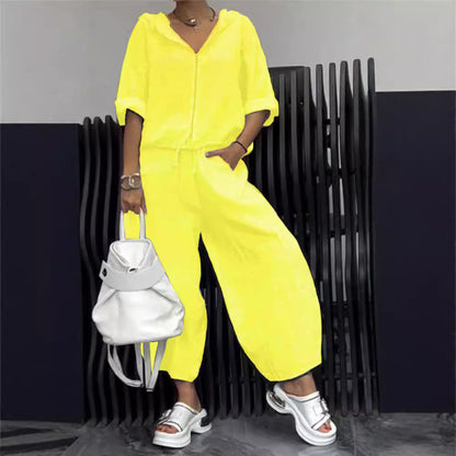 Women’s Cotton Linen Long Sleeve Top and Pants Set FitiqueFit