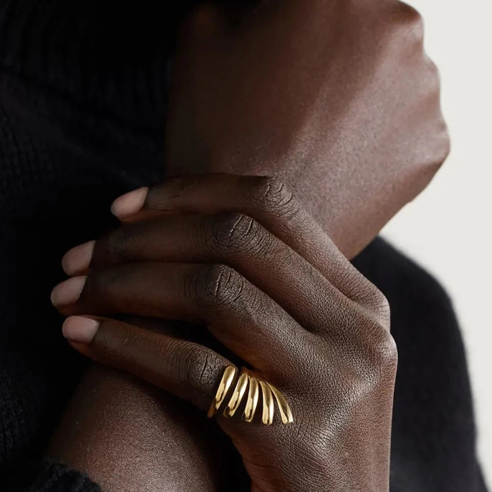 Lines of Light Ring Ivory Embers
