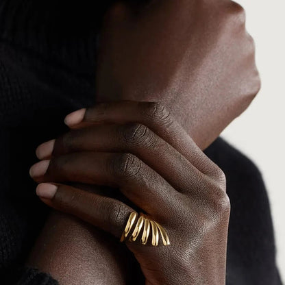 Lines of Light Ring Ivory Embers