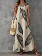 Printed V-Neck Sleeveless High-Waist Maxi Dress | 3 Colors FitiqueFit