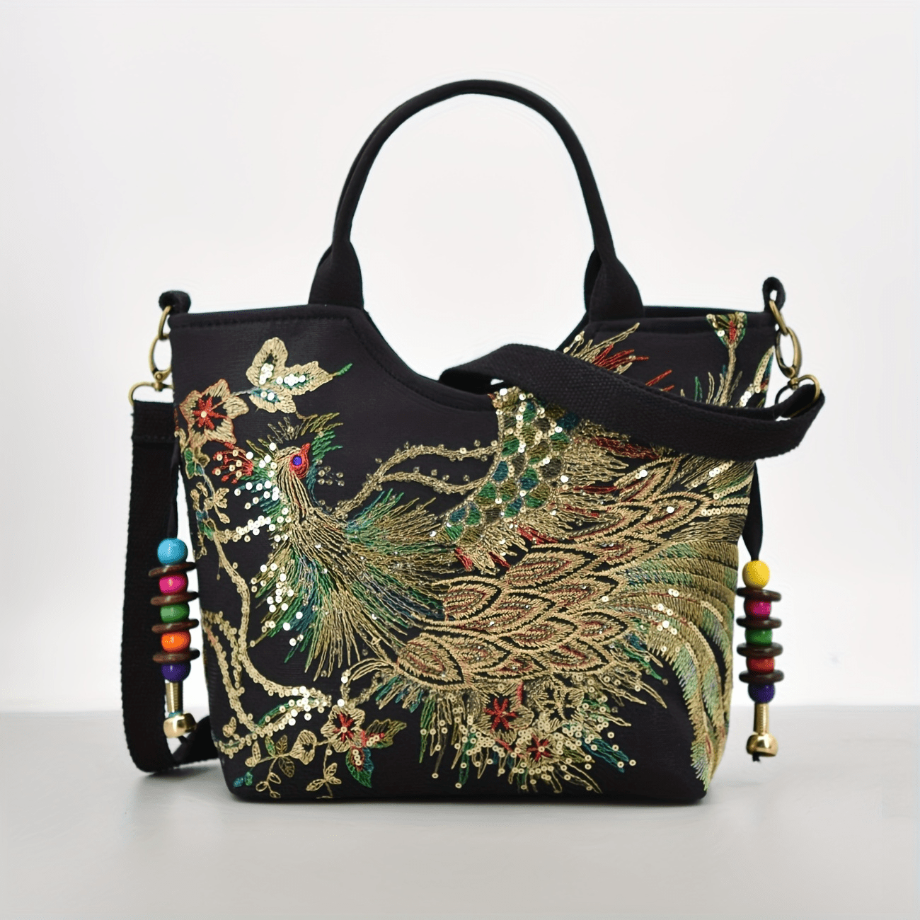 Wo 'S Embroidered Satchel Bag, Fashion Double Handle Purse, Retro Style Handbag with Removable Strap NovaCart