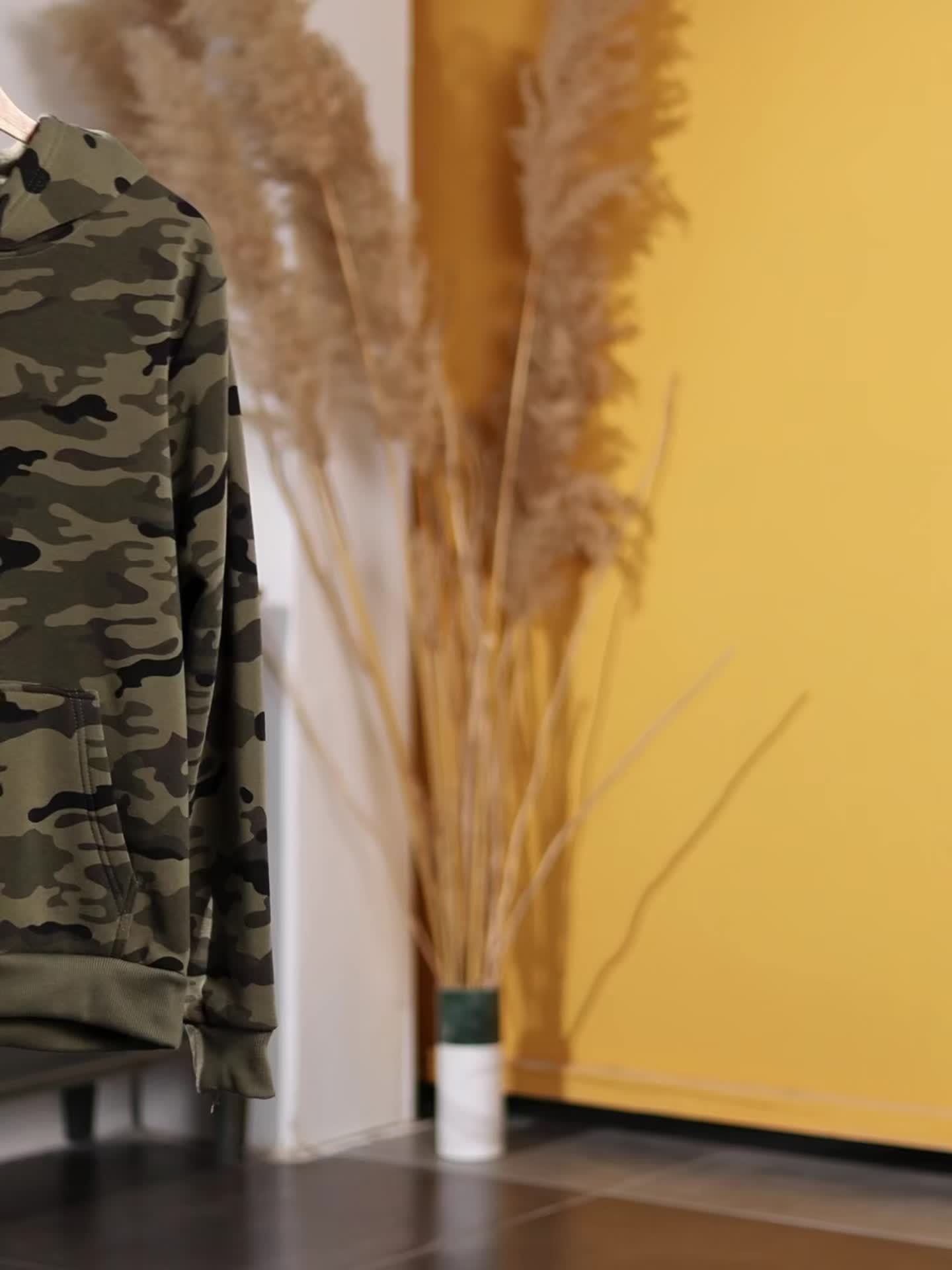 Men's Camouflage Loose Pullover Hooded Fleece Sweatshirt for Autumn And Winter, Hooded, Fleece NovaCart