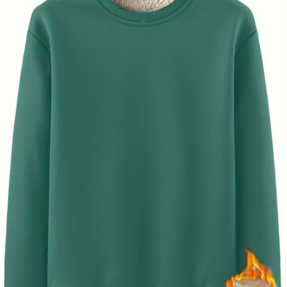 New Men's Casual Fashionable Solid Color Crew Neck Sweatshirts For Autumn And Winter NovaCart